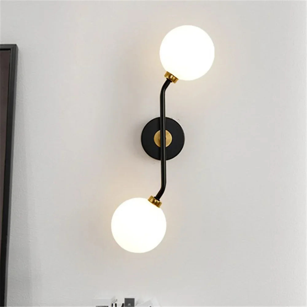 Wall sconce in metal and glass modern Nordic style - view 3