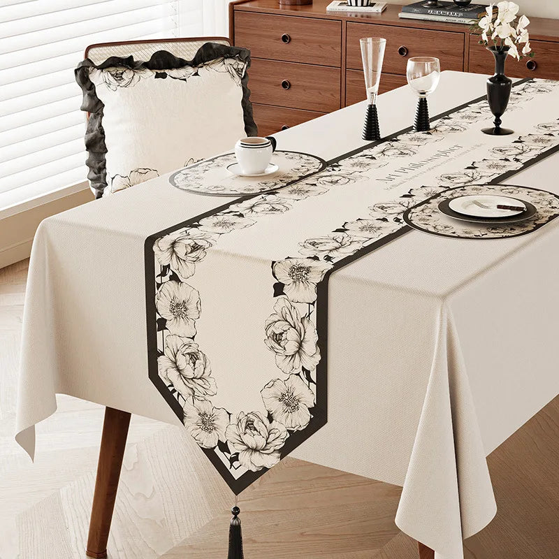 Path of table garden floral and vegetal pattern - 30x120cm
