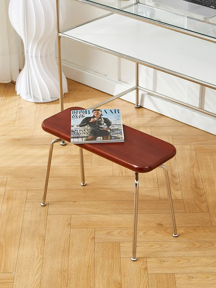 Solid wooden bench retro style for versatile decoration - view 2