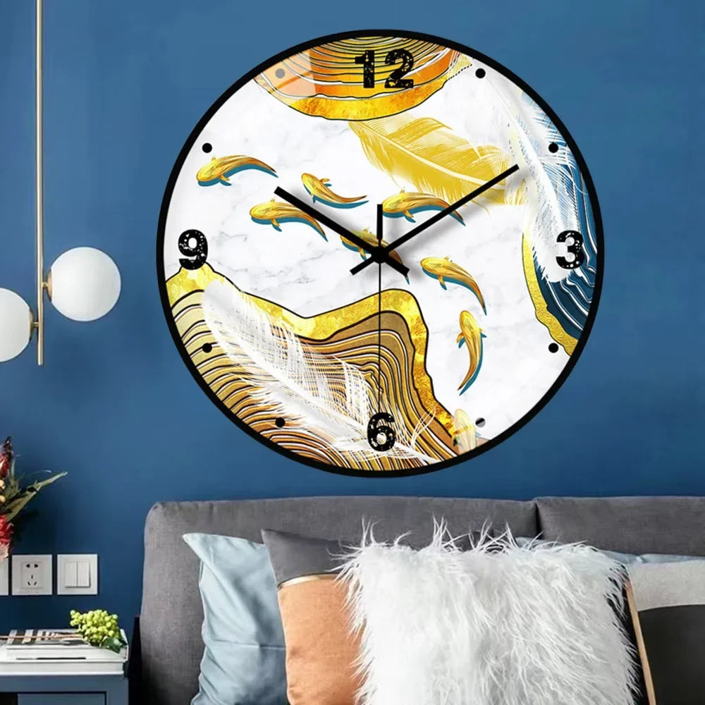 Glass wall clock design modern Chinese style creative and silent - view 3