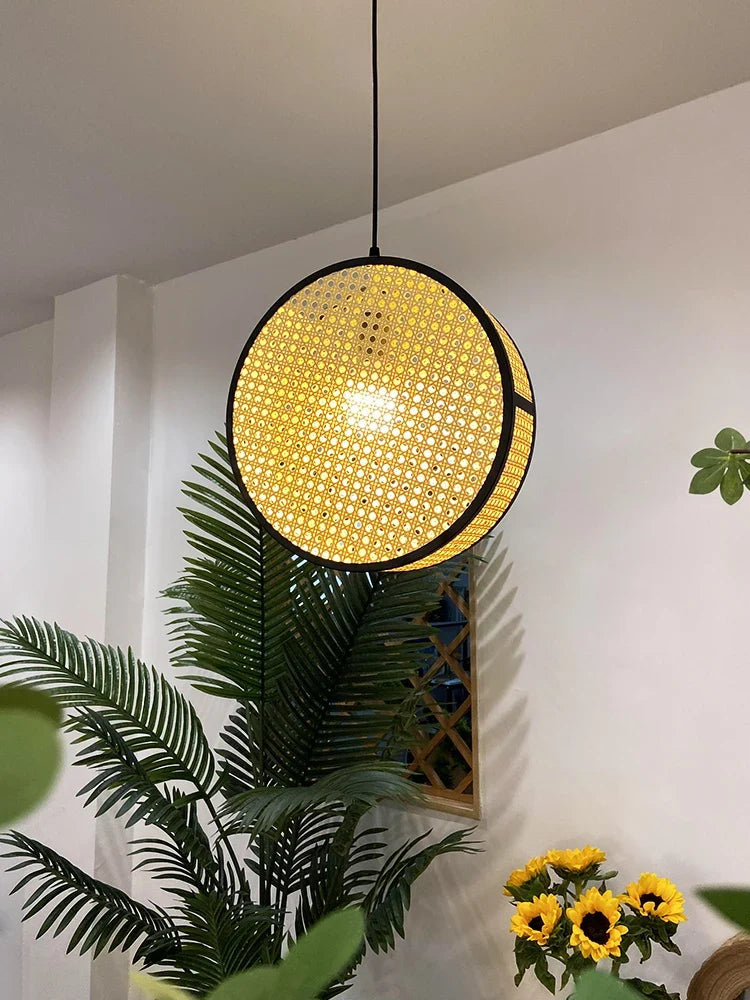 Creative lustre in woven rattan for elegant interior decoration - view 4