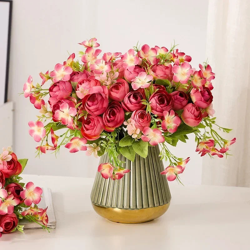 Bouquet of artificial silk flowers for interior decoration