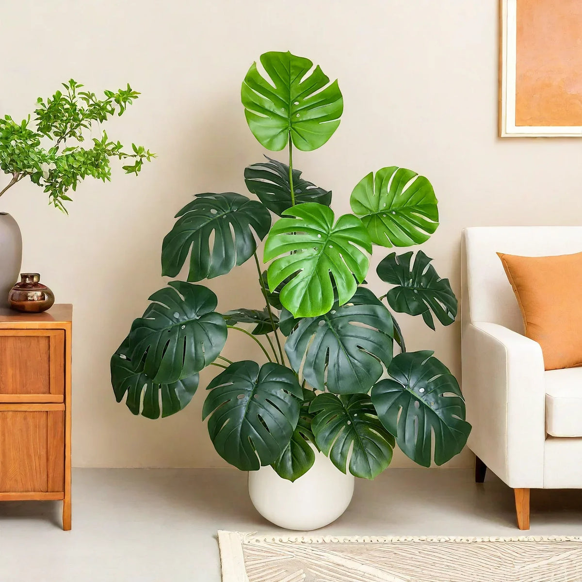Realistic artificial monstera plant for interior decoration - view 3