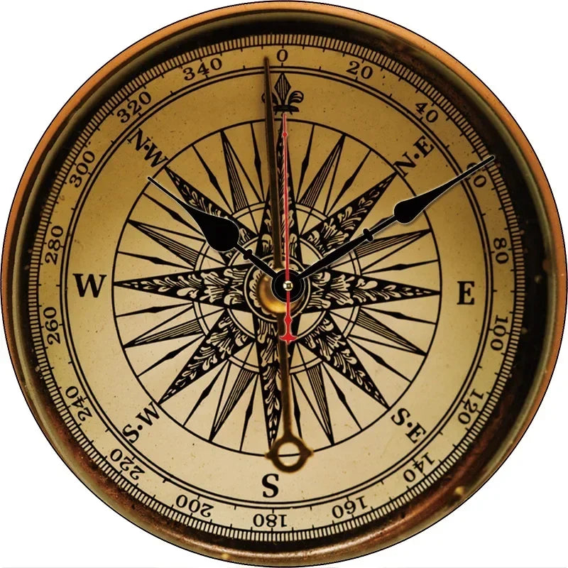Silent retro wall clock for modern interior decoration - 20-0536 / 14 pouces (34 cm)