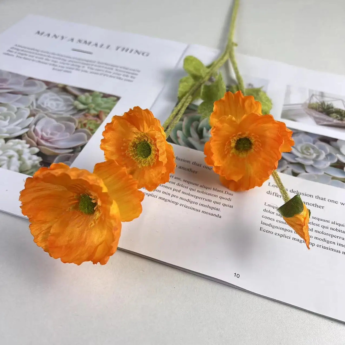 Bouquet of artificial silk flowers for various decorations - Orange