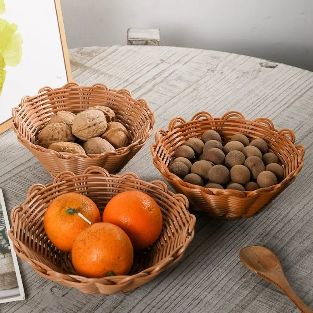 Wicker round basket for storing various objects - XL