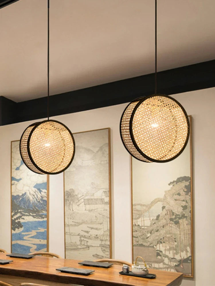 Creative lustre in woven rattan for elegant interior decoration - view 3