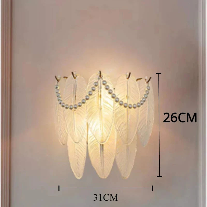 LED glass wall sconce for modern interior decoration - D2-perle
