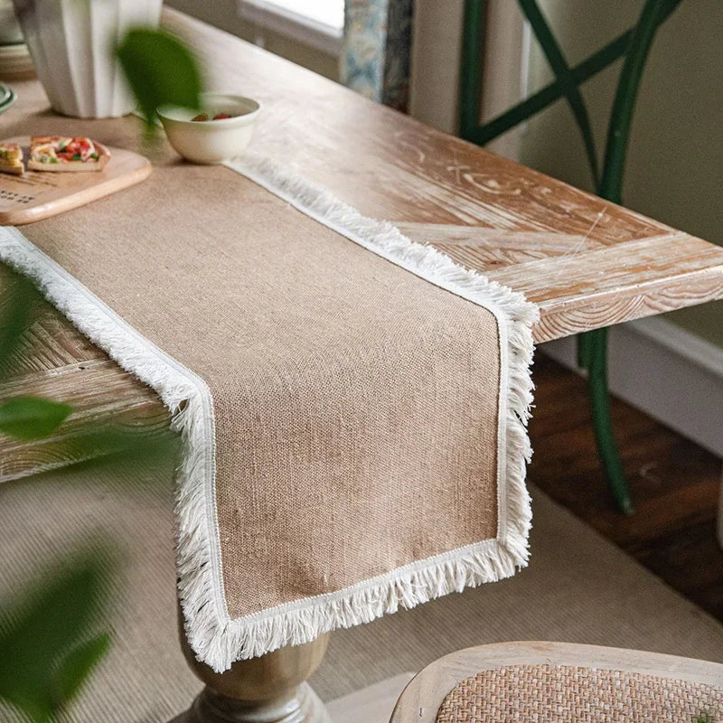Path of table style beige decorative pumpkins - 30X120cm 1pc