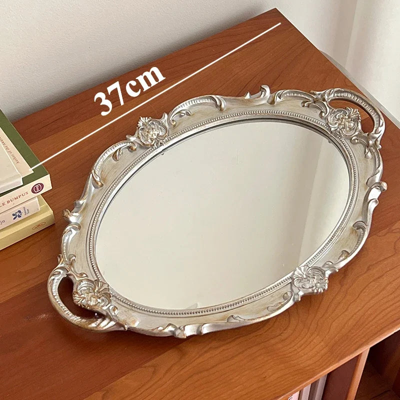 Vintage decorative glass mirrors for jewelry and aromatherapy - Silver