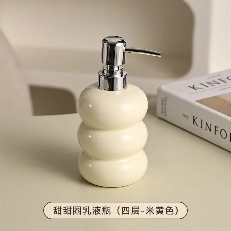 Ceramic bottle for disinfectant and soap dispenser - One