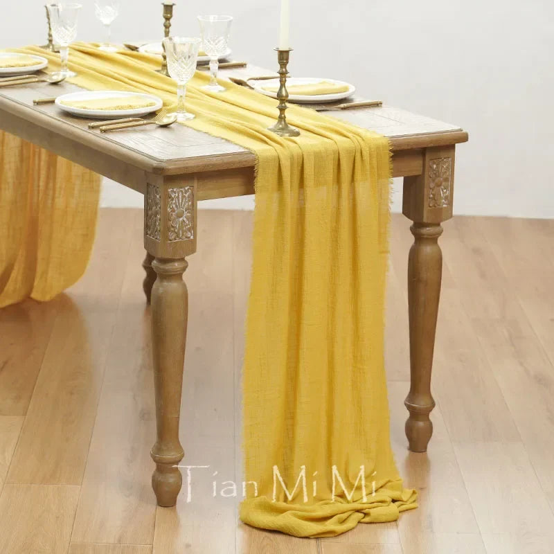 Table runner cotton gaze bohemian wedding party - 40x200cm