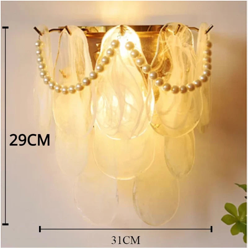 LED glass wall sconce for modern interior decoration - E3-perle
