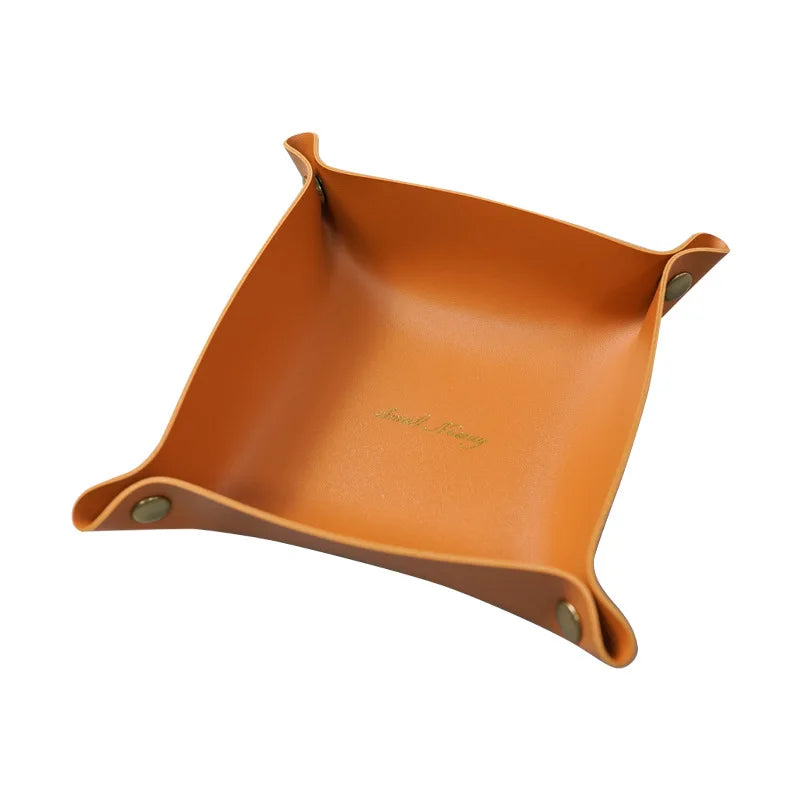Leather storage tray for office and jewelry - H / Expand 20x20CM
