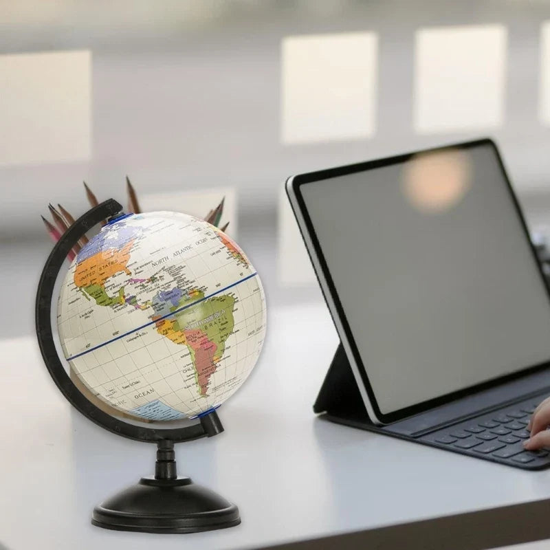 5.59Inch Desktop World Globes with Stand, 360 Rotating Educational World Globes - view 2