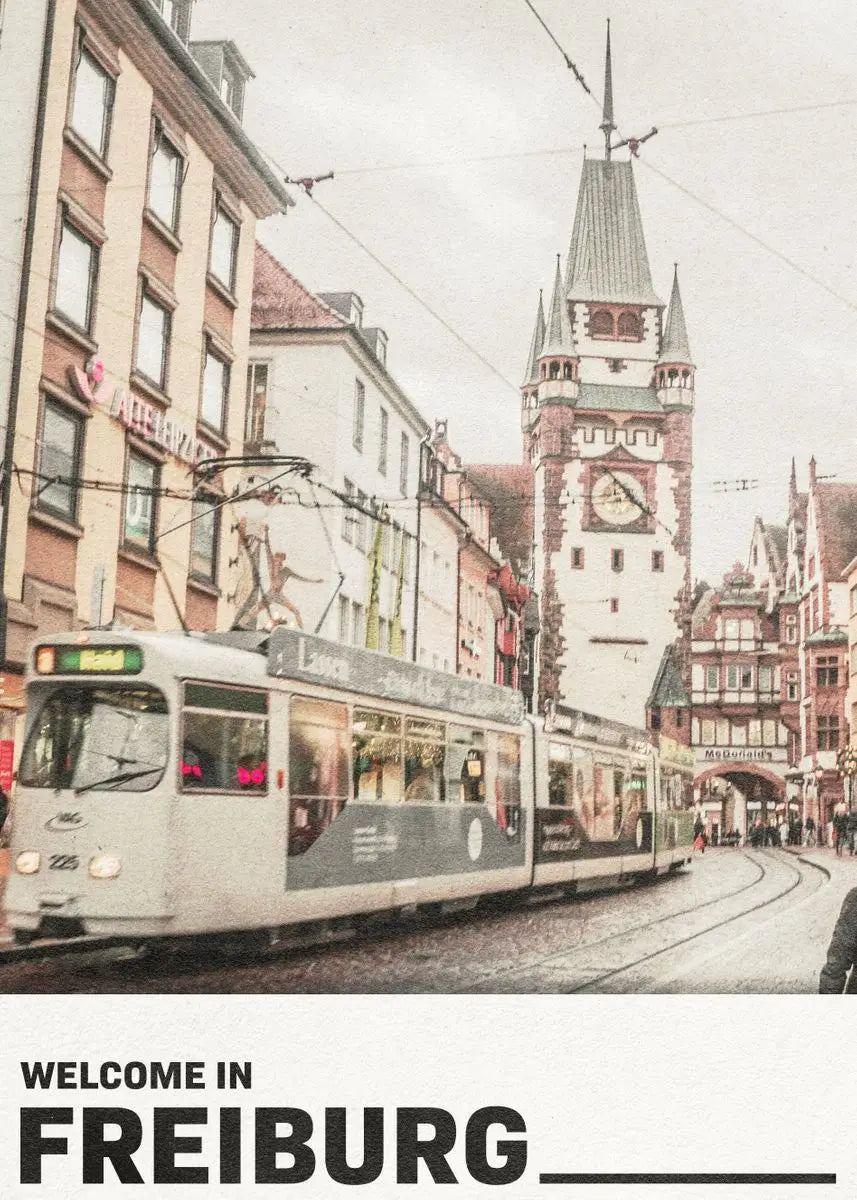 Displays tourist sites of German cities in decorative canvas - 40X50cm Unframed / 16