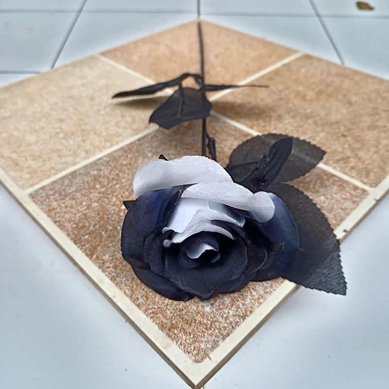 5 bouquets of artificial flowers for festive and home decoration - Black and White / 5 Pieces
