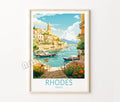 Serene Santorini Castle Retro Travel Poster - 20X30cm Unframed / 10