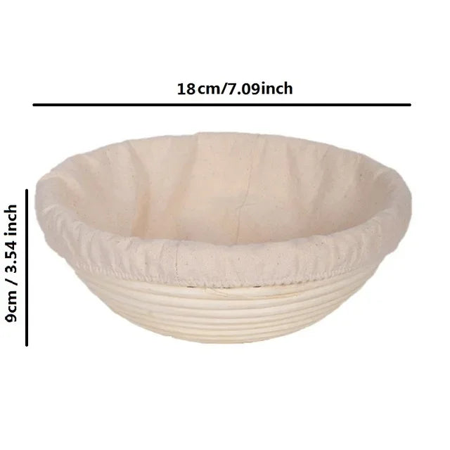 Rattan bread basket for cooking and fermentation - Round 18x9cm