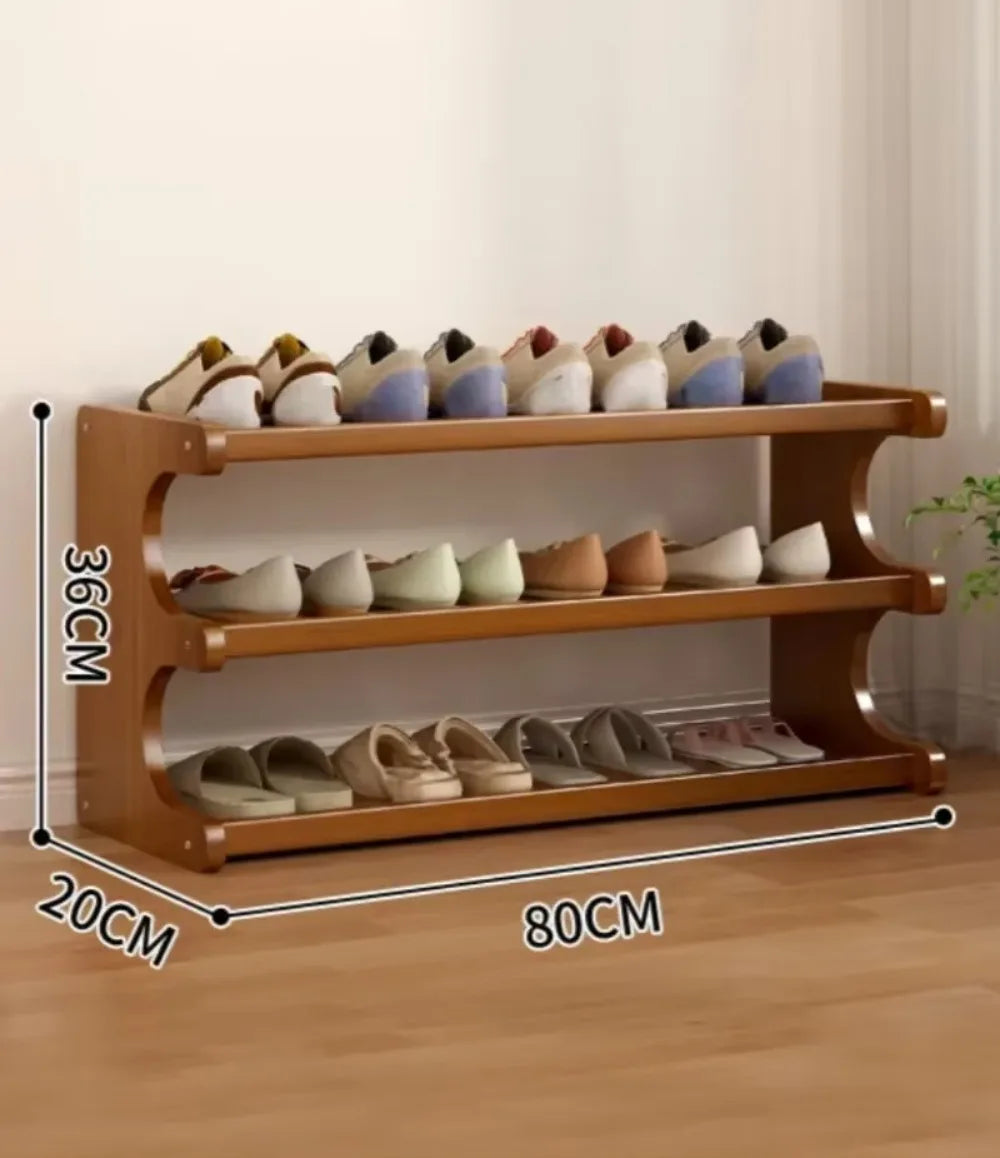 Single and small inner shoe shelf - Brown 3 Layers 80cm
