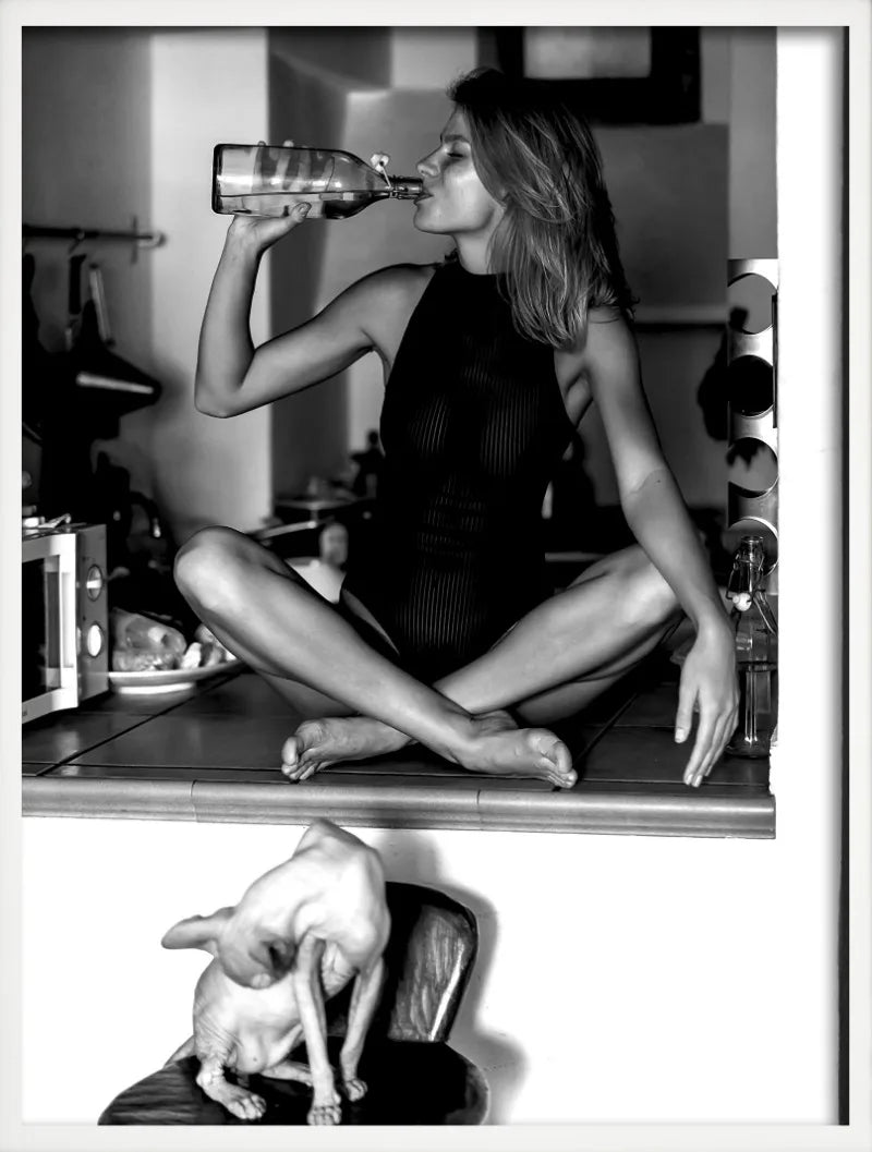 Women Drinking Wine and Eating Spaghetti Canvas Wall Art, Design 17 - 60X90cm Unframed / 17