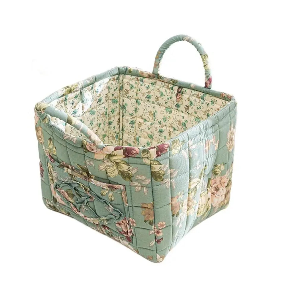 Fabric storage basket washable pastoral style stackable multi-purpose - Style D