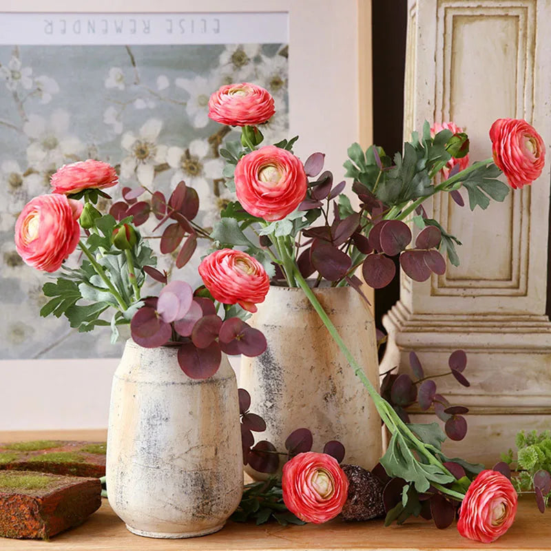 Gold button heads artificial silk flowers wedding decoration - view 2