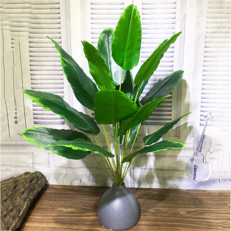 Tropical artificial plants palm leaves for interior decoration - view 6