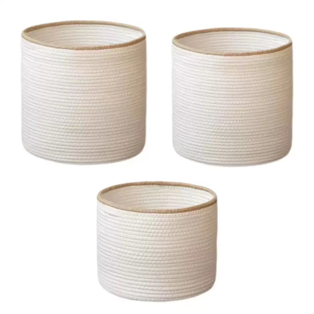 Cotton Rope Basket Boho Nursery Woven Closet Storage Bins Organizer for Baby Toys,Diaper, Blankets,Magazine,Potted ,Living Room