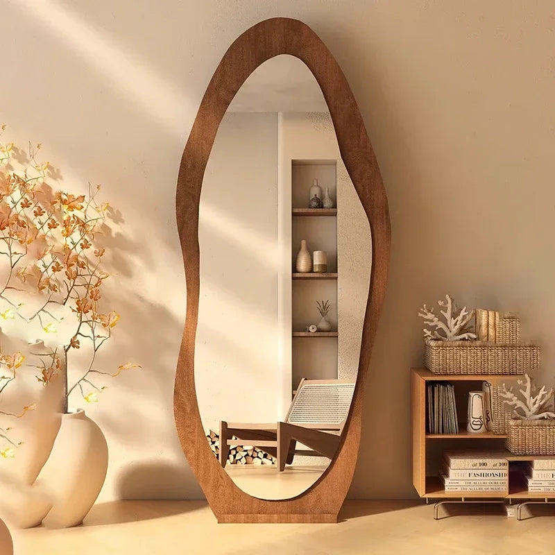 Decorative mirror standing for makeup and interior
