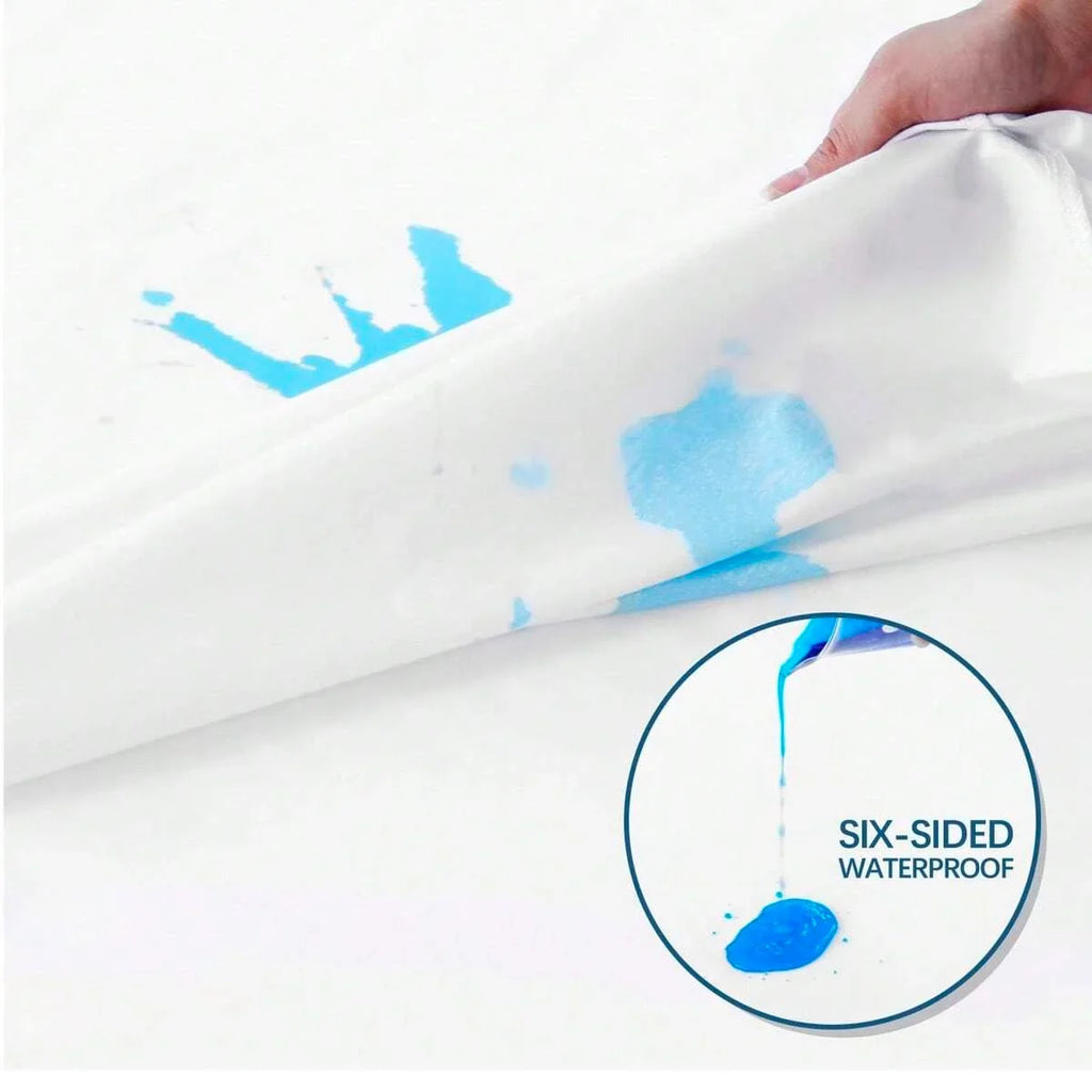 Waterproof Mattress Protector with Zipper Soft & Breathable Noiseless Mattress Cover for Single or Double Bed, Queen/King Size - view 2