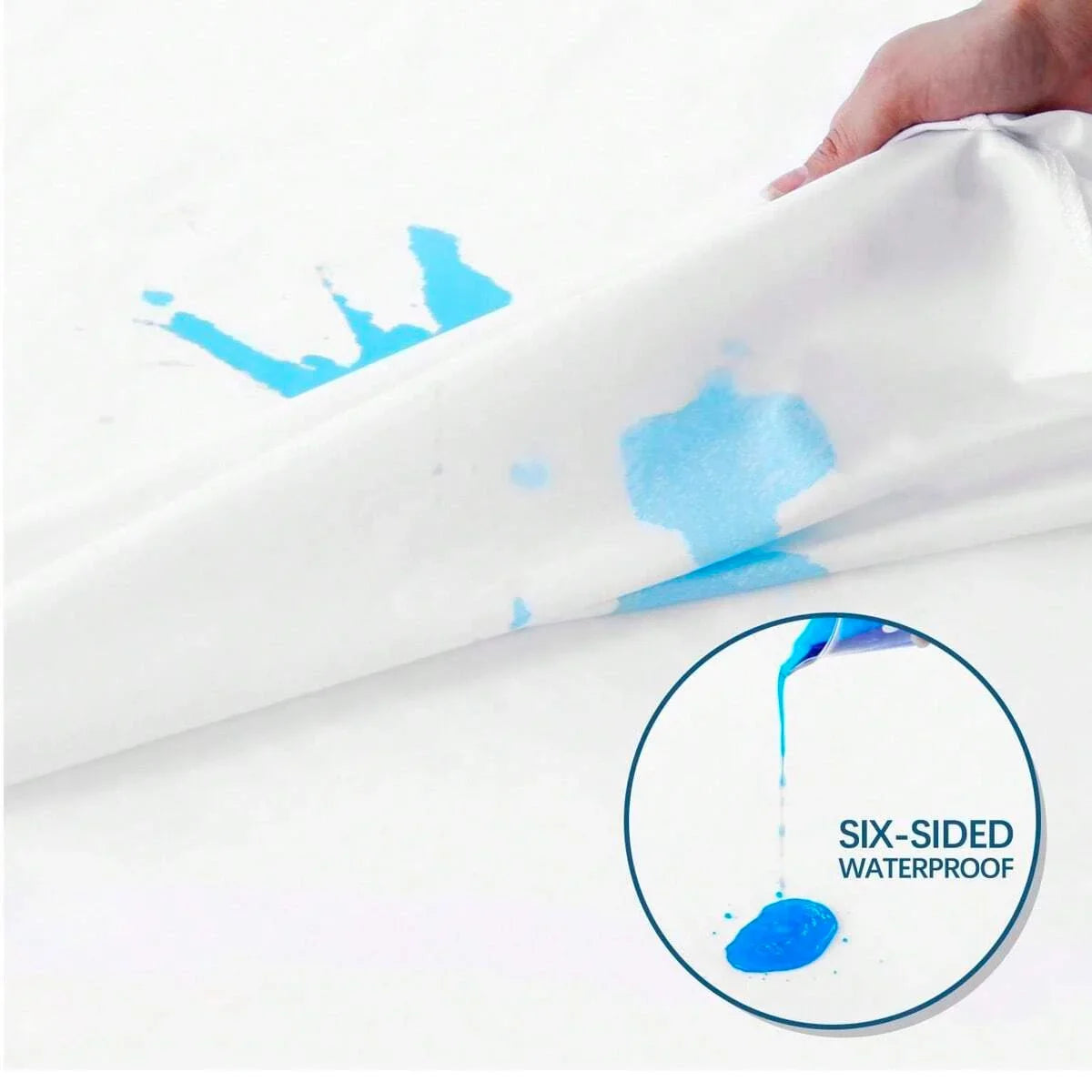 Waterproof Mattress Protector with Zipper Soft & Breathable Noiseless Mattress Cover for Single or Double Bed, Queen/King Size - view 2