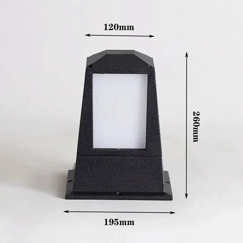 Waterproof column lamp for outdoor garden lighting - Square / PC lampshade / CHINA|Without E27 bulb