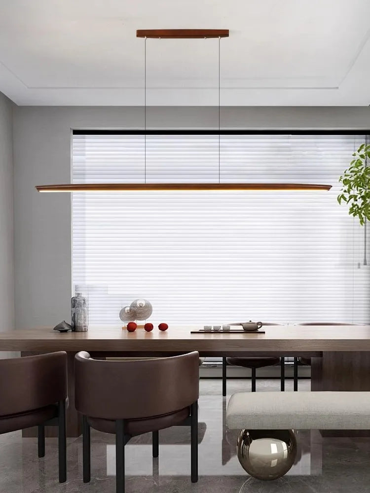 Dimmable chandelier in elegant wood for modern interior lighting - view 5