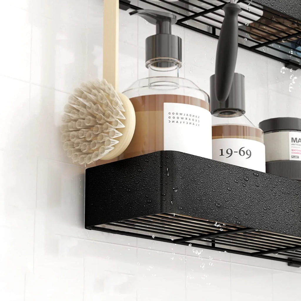 Shower Caddy - 2 Pack Rustproof Shower Organizer, Drill-Free & Quick-Dry Shower Shelf for Inside Shower with 4 Hooks - view 5