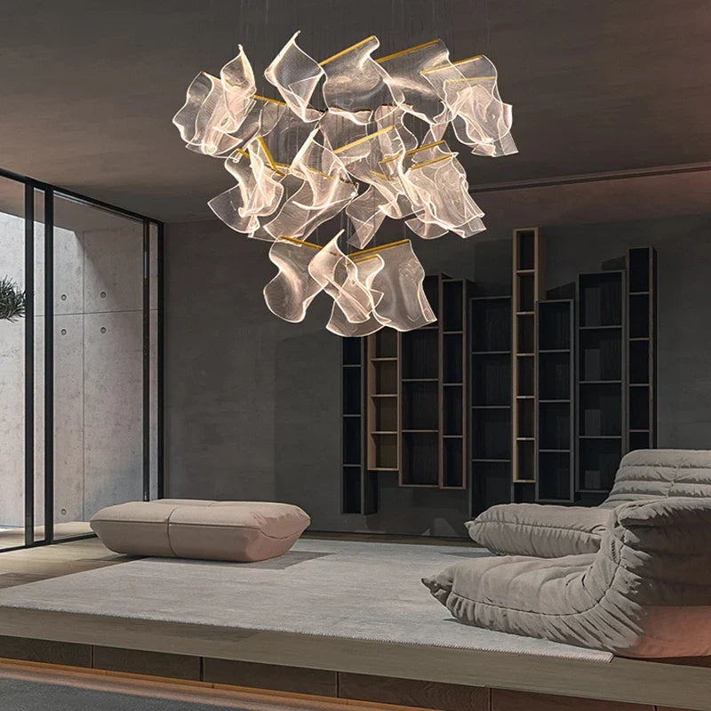 Acrylic chandelier with led design for modern interior decoration - view 4