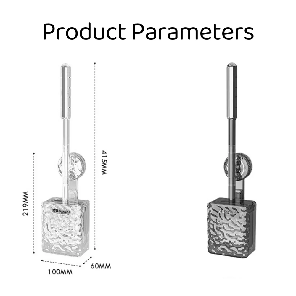 Glacier pattern toilet brush with long handle and wall fastening - view 2