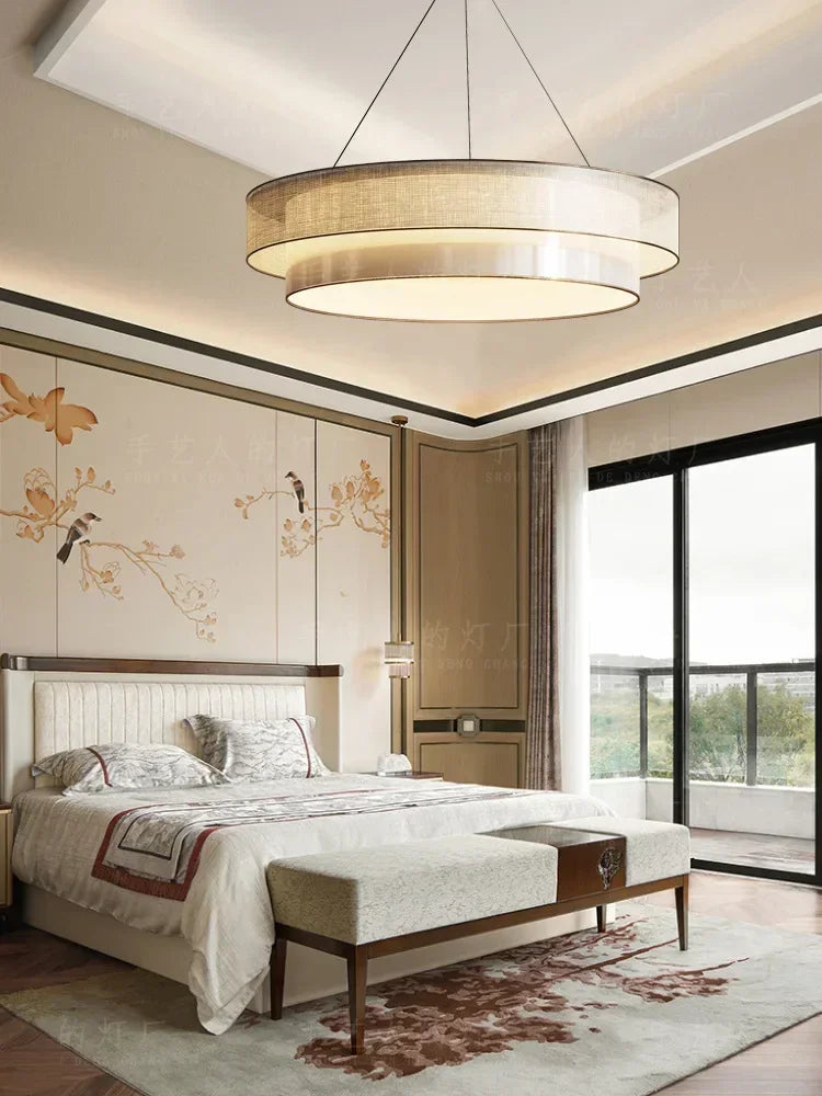 Chinese circular chandelier for elegant Zen lighting - view 3