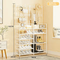 Multifunctional shoe shelf for space gain - Double Row 6 White
