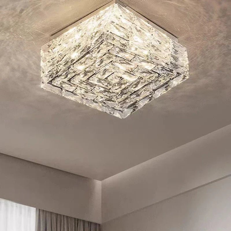 Stainless steel ceiling and modern creative design crystal square - view 3