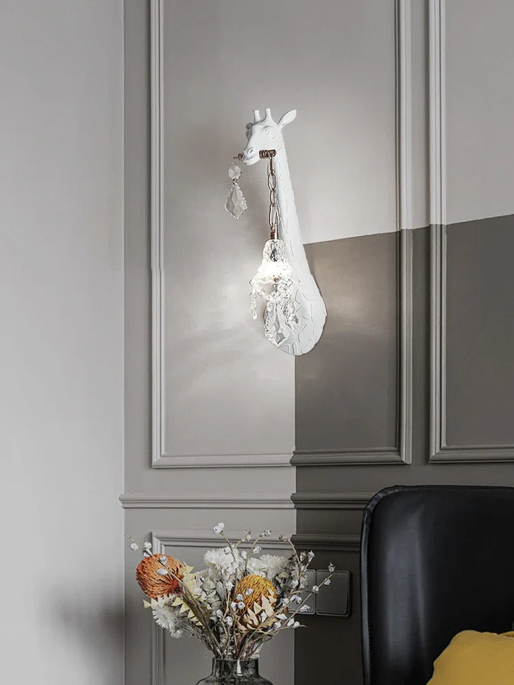 Giraffe wall sconce in resin and crystal with decorative led - view 2