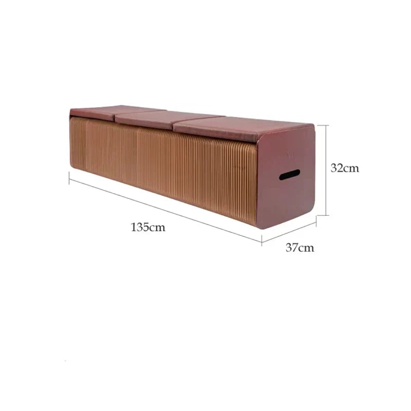 Folding Kraft Paper Stool, Creative Folding Stool, Telescopic Paper Bench, Shop Sofa Stool, Home Leisure Chair, Modern Furniture - brown 32cm high