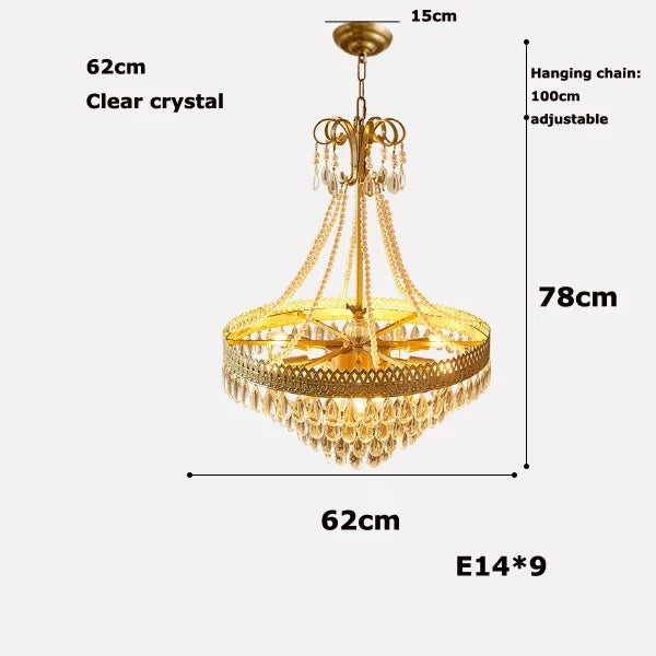 Crystal led chandelier pink tear shape 2024 elegant modern light - Dimmable / 62cm clear