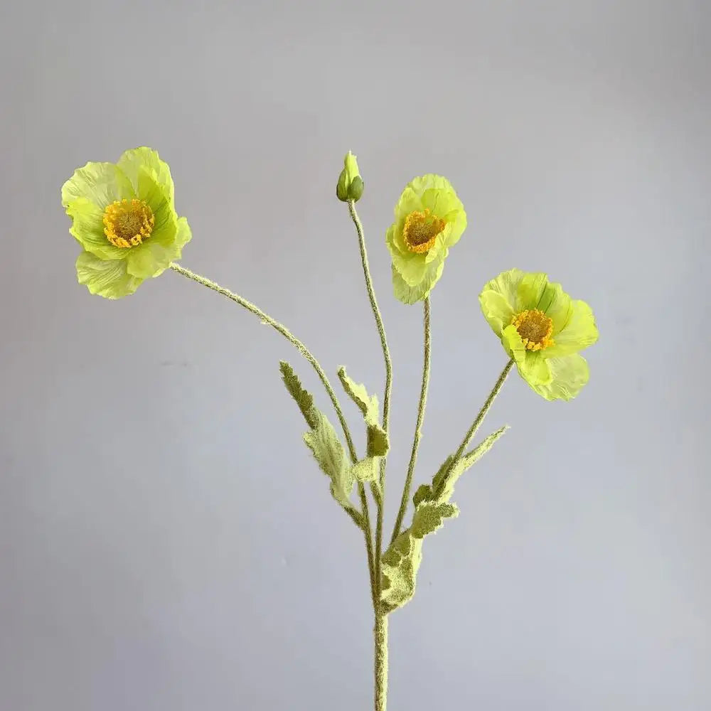 Bouquet of artificial flowers poppy for home decoration garden party - Green