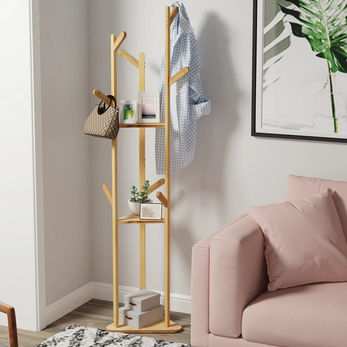Natural bamboo support for decorative clothing and accessories - view 2