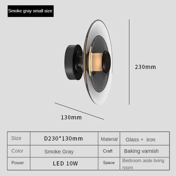LED glass wall sconce design minimalist creative - Cool White (5500-7000K) / A-23cm