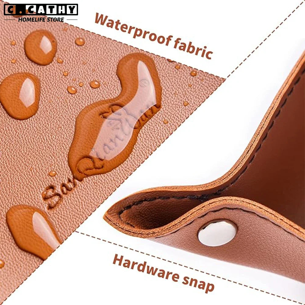 Foldable leather top for various storage and decoration - view 3