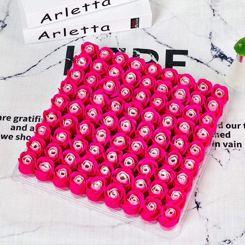 81 artificial rose wines in soap for decorations and gifts - Pink Red