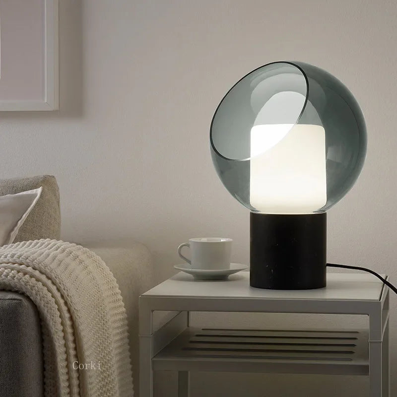 Marble desk lamp design dayglass shade modern - view 4