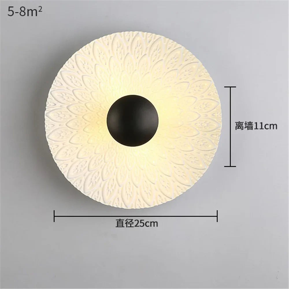 LED wall sconce round in decorative Nordic metal for modern interior - One